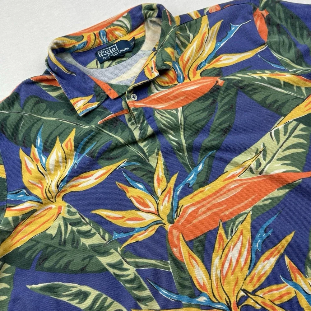 Vintage Polo Ralph Lauren Birds Of Paradise Button‎ Up Shirt XL